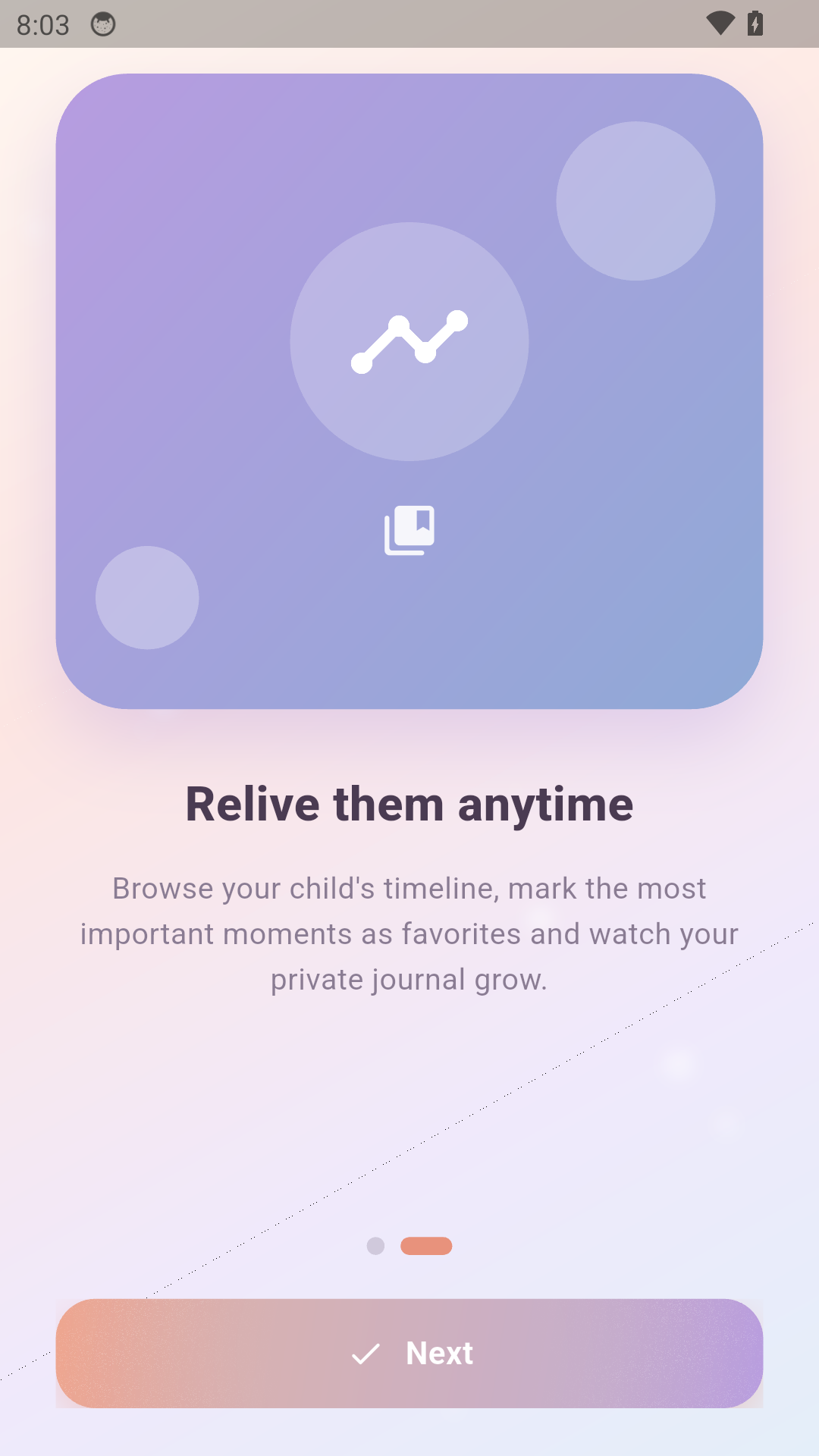 Parental Moments onboarding screen